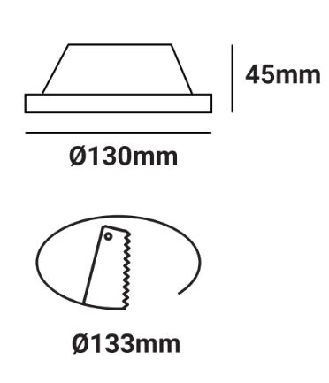 dimensions applique LED plâtre Gu10